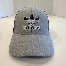 Genuine Adidas Trefoil Gray/Black SnapBack Adjustable OSFM Hat - EUC
