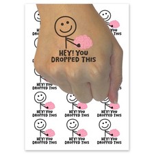 Hey You Dropped This Brain Temporary Tattoo Water Resistant Fake Body Art Set