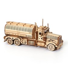 Foyucool 3D Wooden Puzzles for Adult, DIY Puzzle Large, Small Tanker Truck 