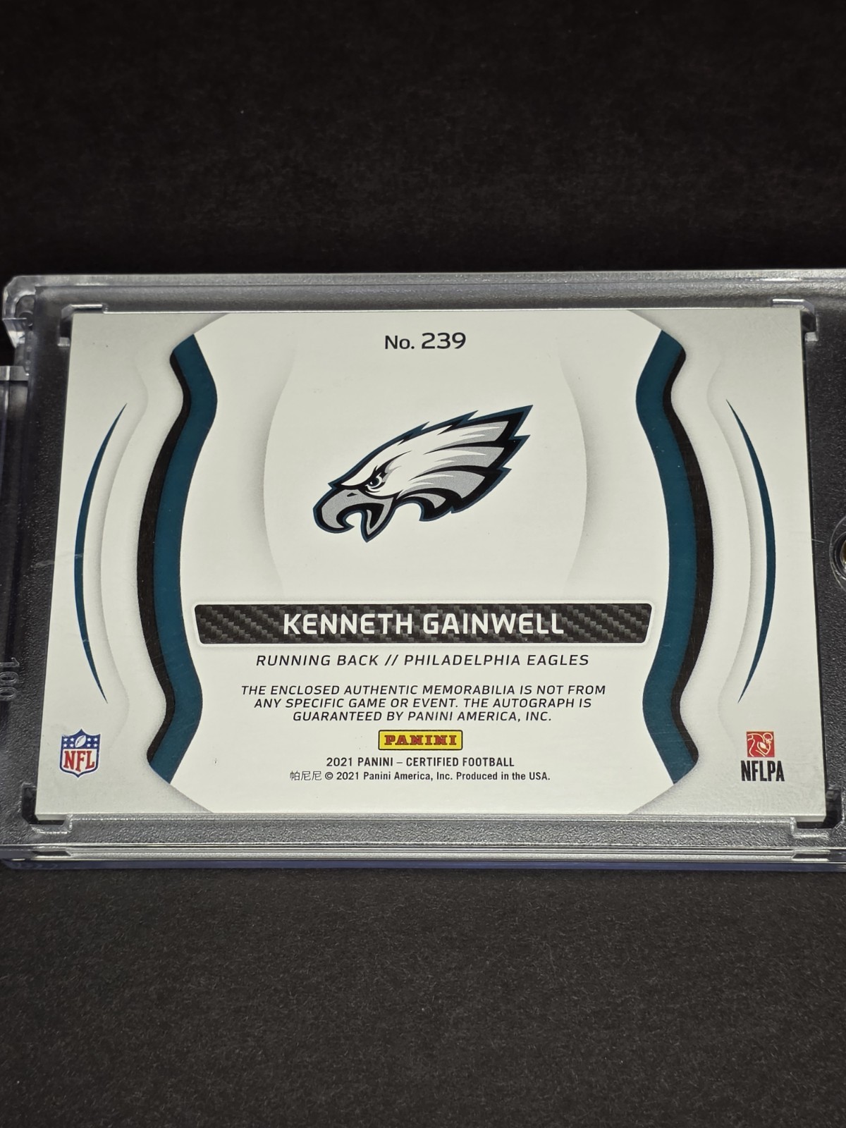 Kenneth Gainwell 2021 Certified Freshman Fabric RPA 4 Color Patch Auto /249 view 6