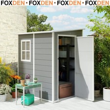 Lean to Garden Shed with Window 4 x 5ft Plastic Tool Storage House Lockable Door