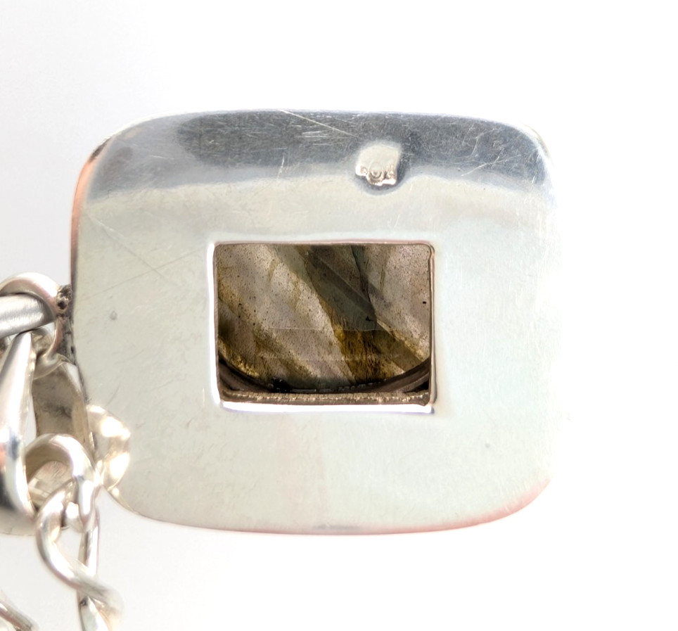 Sterling Silver 925 Labradorite Rectangular Cboch… - image 17