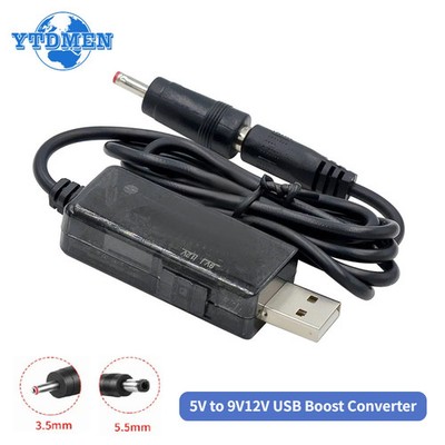 5V to 9V/12V USB Boost Converter Cable with 3.5x1.35mm Connector for Charging