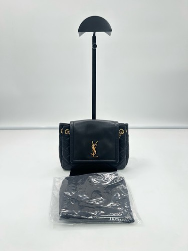 YSL Saint Laurent Nolita Black Leather Gold Chain Crossbody Bag Duty Paid