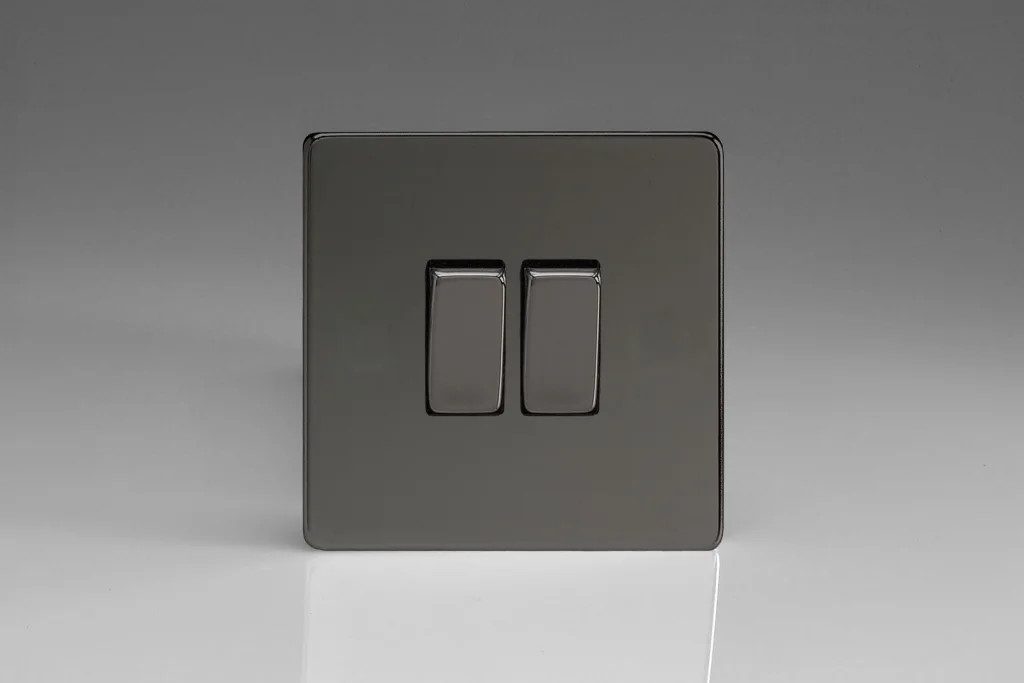 Switch Iridium Intermediate & 2-Way 10A 2-Gang Screwless Varilight XDI71S
