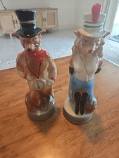 Vintage 1974 Jim Beam Rennie The Runner Fox & Renee Lady Decanter - Empty