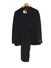Nautica Mens Modern fit 2 Piece Suit size 46 R  pant 41x32 Black Solid Stretch