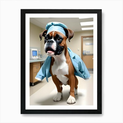 Doctor Dog-Reimagined Kunstdruck gerahmt Wandbild Poster Leinwanddruck Bild