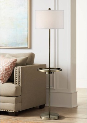 Lite Source Brass 62'' Outlet and USB Floor Lamp with Tray Table