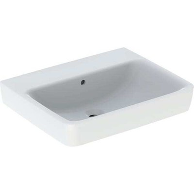 Geberit Renova Plan, Waschtisch, 60x48 cm, ohne Hahnloch, mit Überlauf, 501638,