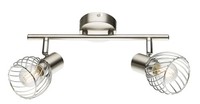 Globo Texas Strahler Metall Nickel Matt, 2X E14 - Deckenleuchte Im Design-Stil,