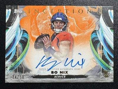 2024 Topps Inception Bo Nix RC On Card Auto /50 ORANGE Color Match Broncos