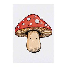 'Smiling Toadstool Mushroom' Temporary Tattoos / Transfers TO00064187 