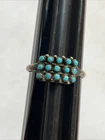 Vintage Zuni Snake Eye saw tooth Turquoise Ring sz 6 .925