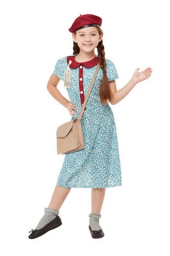 40s Wartime Girls Fancy Dress 1940s WW2 Kids Historical Book Day Costume Outfit - Image 3 of 4