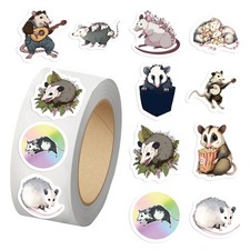 500PCS Funny Possum Stickers 10 Styles Sticker Rolls Possum Stickers Possum P...