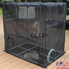 Spacious Modular Cat Catio Durable Multi Entrance Safe Outdoor Play Zone New