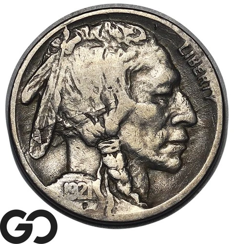 1921-S Buffalo Nickel, Obverse Planchet Flaw, Better Date
