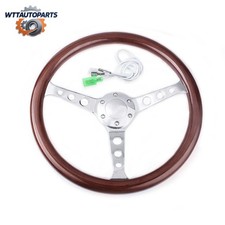 15380mm Classic Mahogany Dark Wood Brown Trim Steering Wheel With Horn Button 15380mm Classic Mahogany Dark Wood Brown Trim Steering Wheel With Horn Button