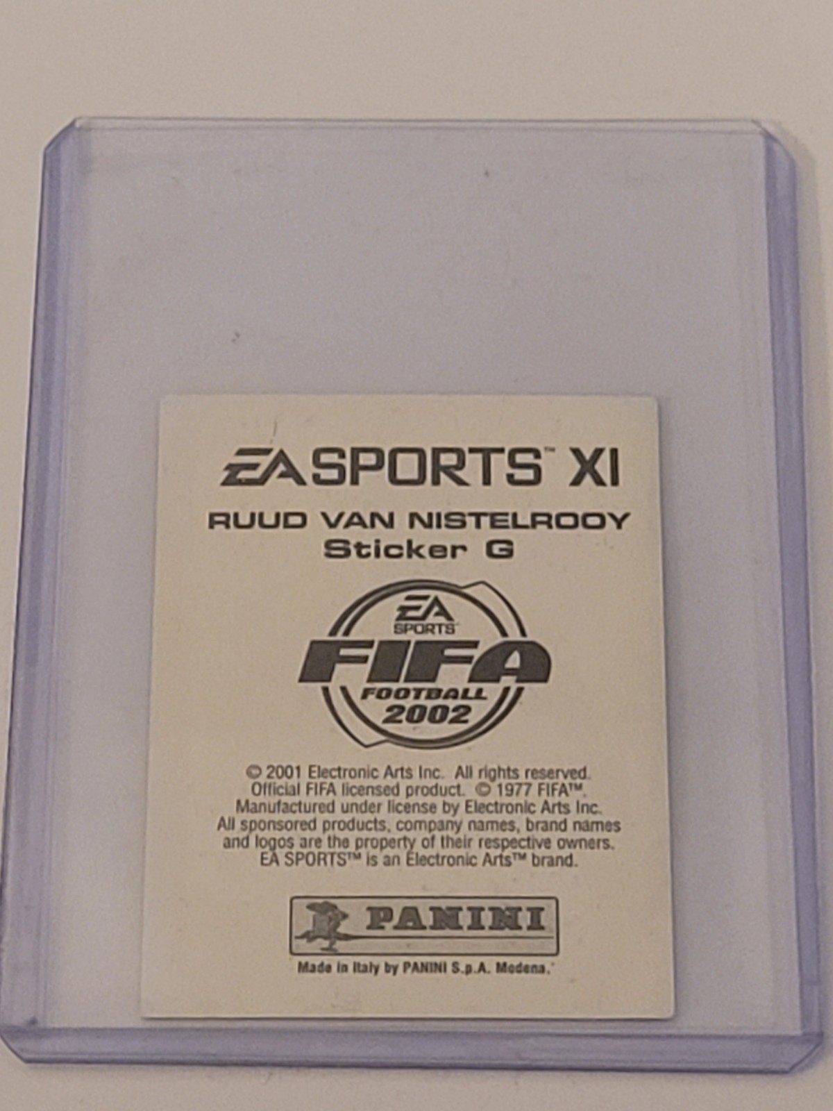 Panini EA Sports XI FIFA Football Foot 2002 Ruud van Nistelrooy Sticker G