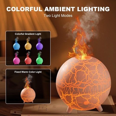 Vulkan Luftbefeuchter Flammenbefeuchter ätherisches Öl Aroma Diffusor Humidifier