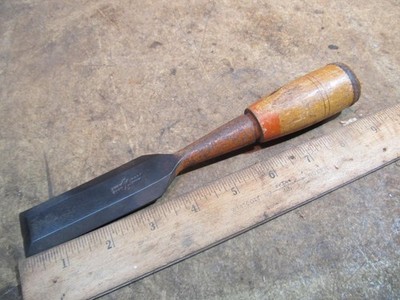 Vintage Buck Bros 1-1/4'' Beveled Edge Chisel Wood Socket Handle