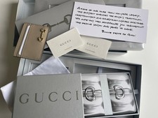 GUCCI Horsebit Card Case & Playing Cards Set Argento - Nuovo Autentico 700469