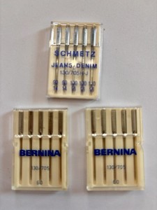 3 Packs Bernina Sewing Machine Needles 1 jeans assortment, 2 60 130/705. 