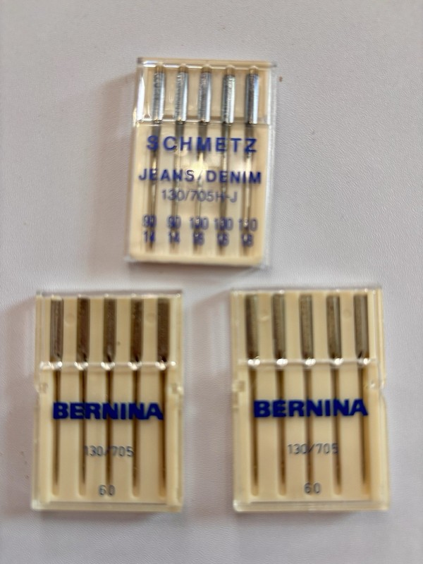 3 Packs Bernina Sewing Machine Needles 1 jeans assortment, 2 60 130/705. 