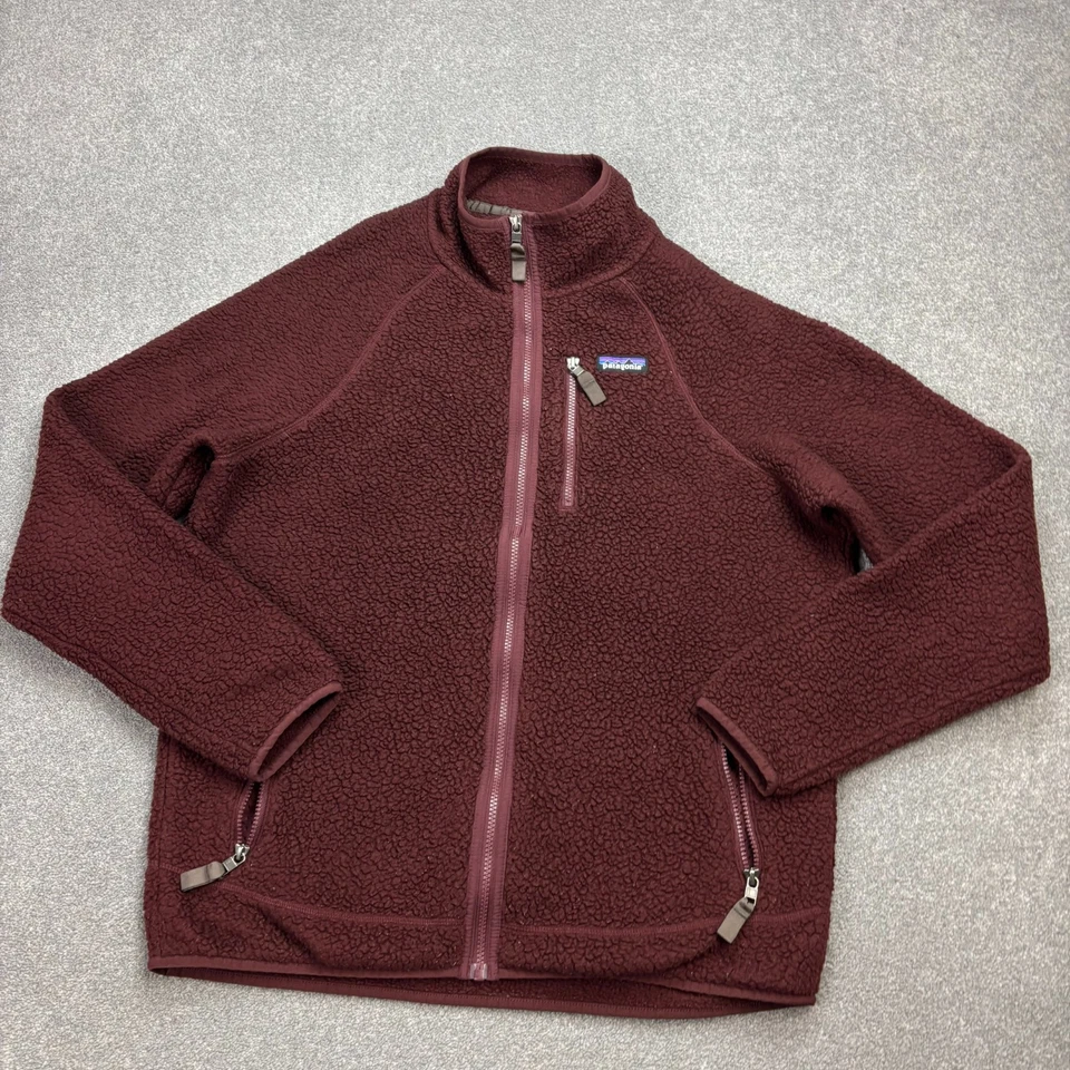 Veste d'extérieur Patagonia polaire adulte grande pile rétro rouge logo zippé... - Photo 2/4