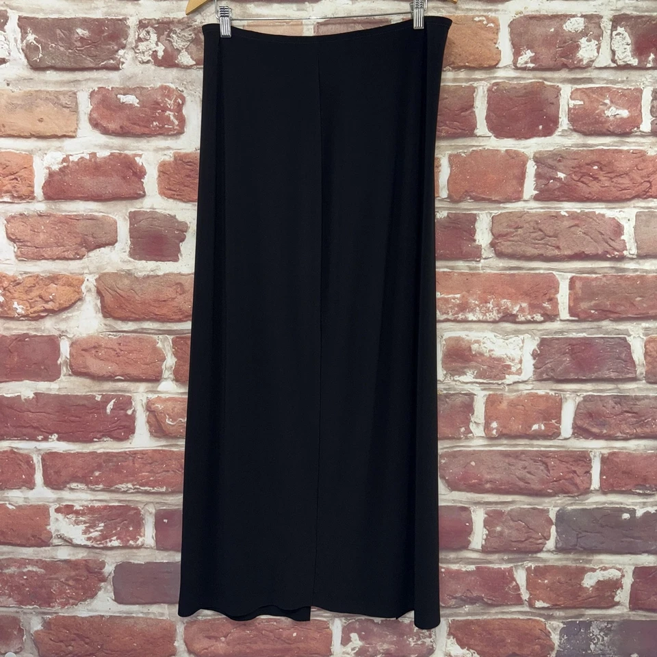 Norma Kamali 裙子女式 XL 纯黑色高分腿弹力拉长裙 — 第 2/4 张图片