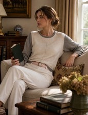 In Cashmere Sweater L Cream/ Gray
