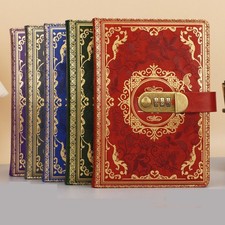 A5 Journal With Lock, Vintage Leather Diary With Lock, 200 Pages Lined Notebook