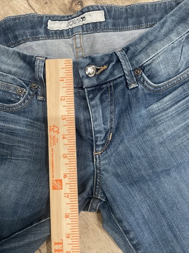 Joe's Jeans Womens Size W27 Low Rise Boot Cut Distressed Denim Stretch Blue USA - Picture 8 of 9