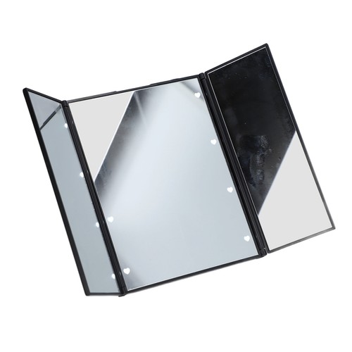 3 Folds Lighted Vanity Makeup Mirror LED Light Table Mirror Portable Travel HR6 - Picture 15 of 30