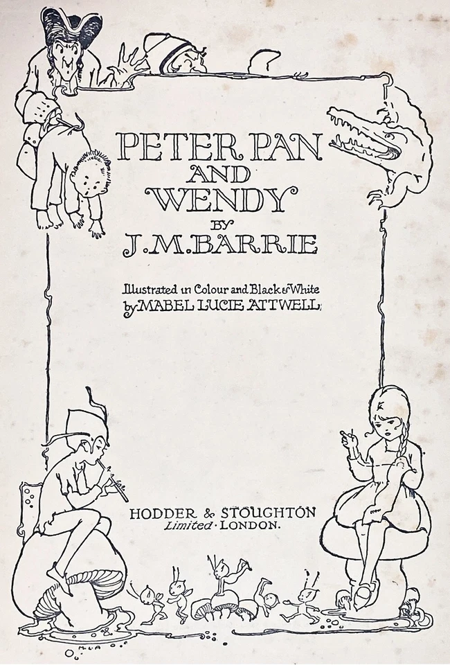 1921 PETER PAN AND WENDY Antique FIRST EDITION Childrens JM BARRIE vtg NEVERLAND - Image 3 of 4