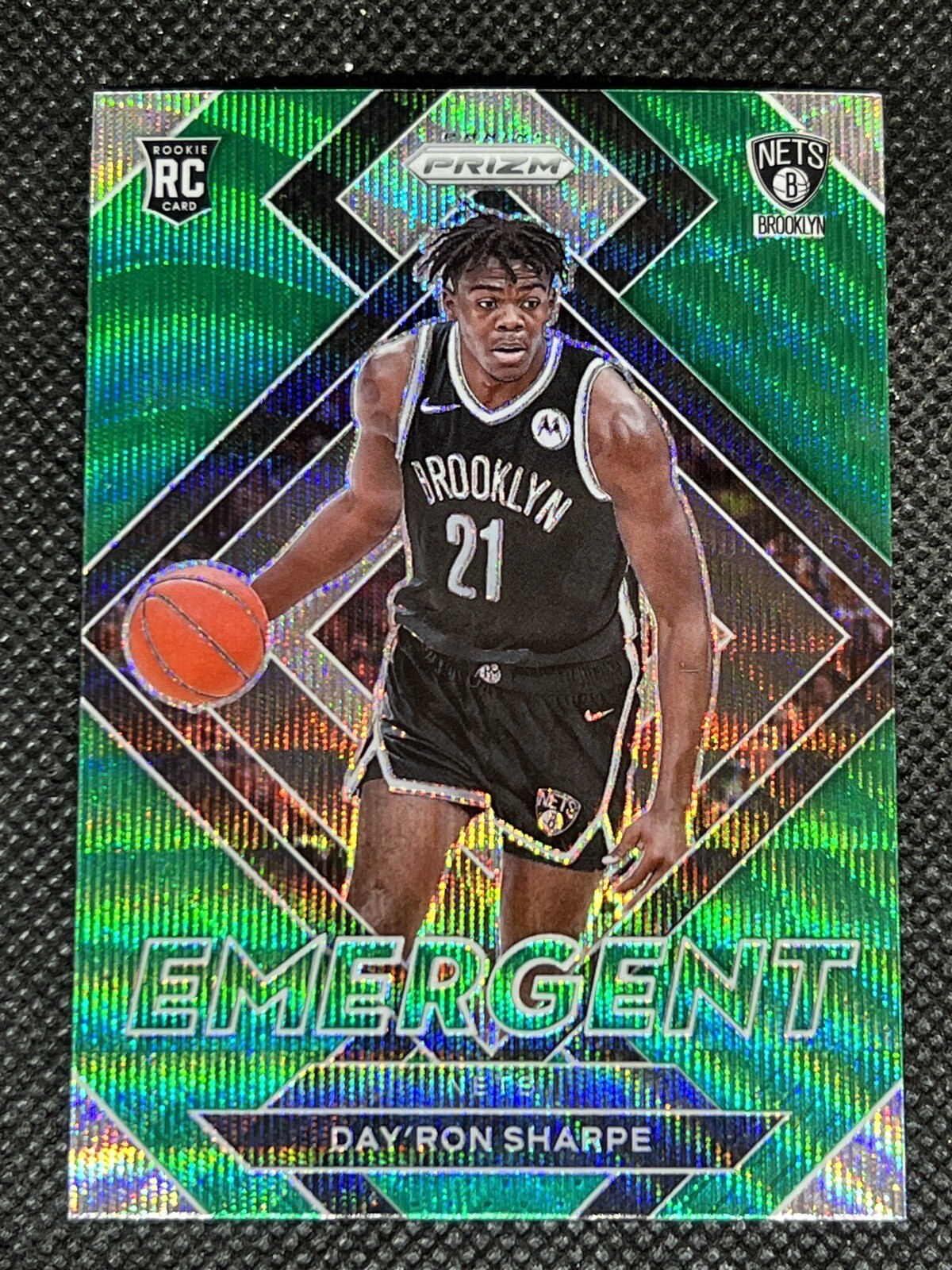 2021-22 Panini Prizm Basketball DAY’RON SHARPE RC #27 GREEN WAVE EMERGENT ROOKIE