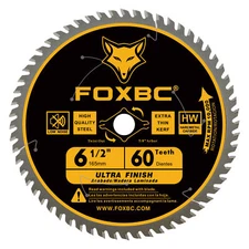 6-1/2 inch Circular Saw Blade Ultra Fine Finish 60-Tooth With 5/8" Arbor