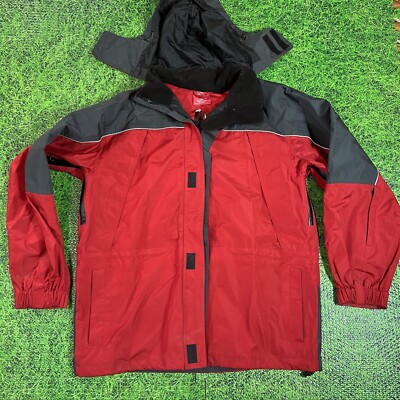 Vintage Marlboro Mens Winter Jacket M Red Hooded Weatherproof Lined Ski 24 X 30
