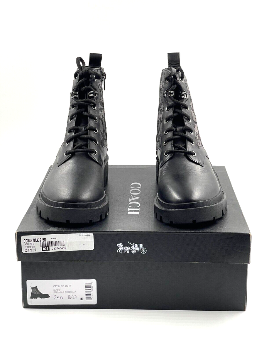COACH City-Sole Signature Lace-Up Boots Black Men display picture 2