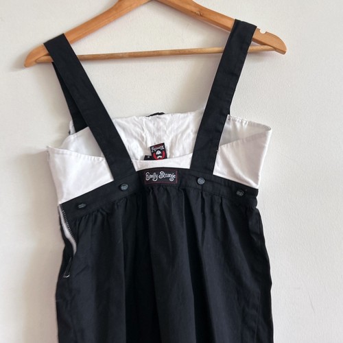 Emily The Strange Black White Emo Goth y2k Mini Dress Bow Skull - Picture 11 of 16