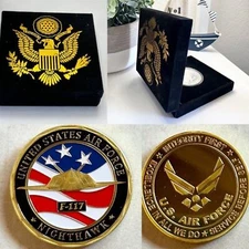 U S AIR FORCE F-117 NIGHTHAWK Challenge Coin With Special Velvet Case