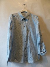 GUESS KIDS PURCELL DITSY WOVEN TOP BOYS SIZE 16 BLUE SHIRT