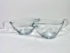 A Pair Of Vintage Clear Glass Gravy Boats.  Gravy, Dressing, Syrup, Etc. EUC