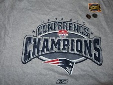 NEW ENGLAND PATRIOTS 2003 AFC Conference Champions (LG) T-Shirt w/ Holo BRADY