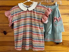 Matilda Jane Line Leader Top Around The Globe Skirt EUC Heart To Heart Size 12