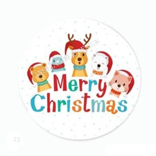 Cute Animals Merry Christmas Favors Scrapbook Stickers Envelope Seals