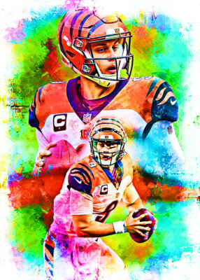 2022 JOE BURROW CB 1/10 ORIGINAL PRINT ART SKETCH CARD ARTIST SIGNED