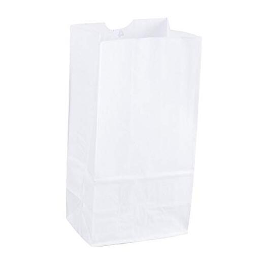 4lb Kraft White Paper -5" W x 9 3/4" H w/ 3 4lb-White Bag-Pack of 100ct Bags
