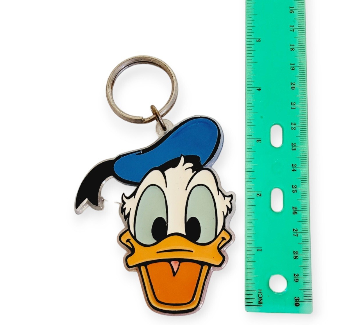 Donald Duck Vintage Keychain Walt Disney Souvenir Plastic Painted Keyring 